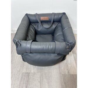 Funny Fuzzy Urban Voyager Dog Car Booster Bed Waterproof Faux Leather Gray